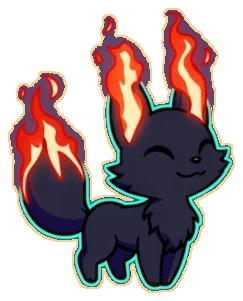 Fire Fox — a swift fox wreathed in ember flame, of the cinder country